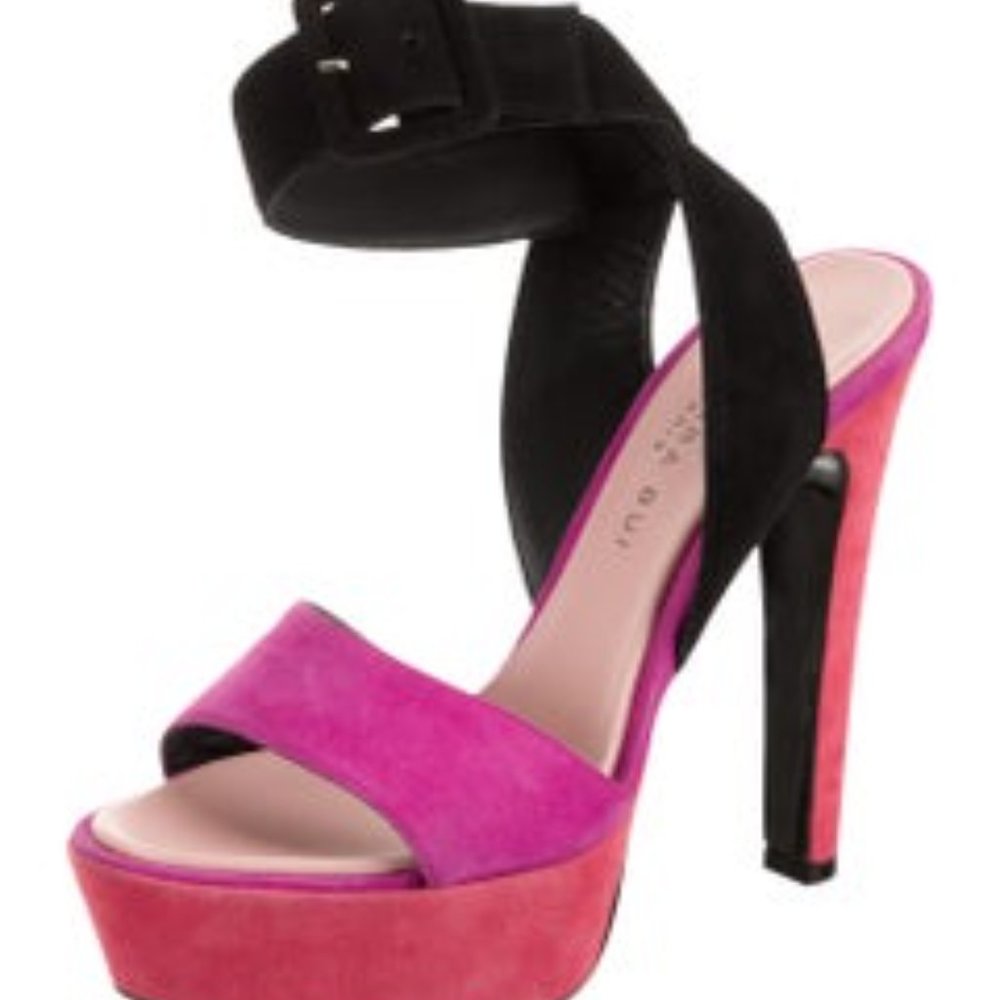 BARBARA BUI Suede Platform Sandals Size: 8 - Picture 2 of 5